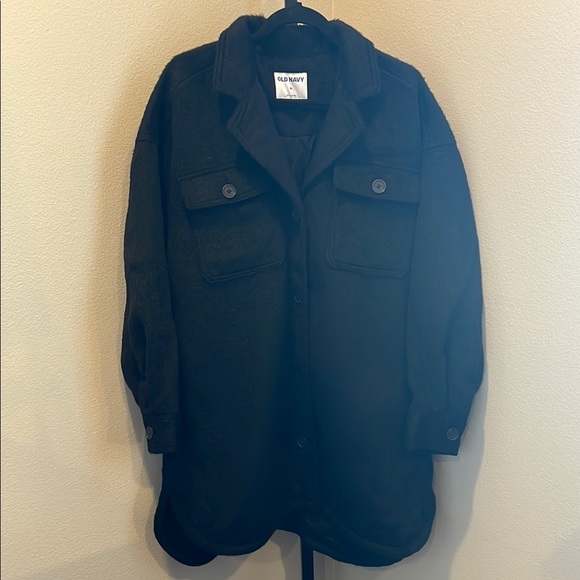 Old Navy Charcoal Button-Up Coat - Picture 1 of 4